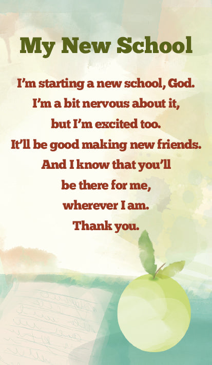 My New School - Prayer CardMy New School - Prayer Card