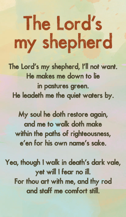 The Lords My Shepherd - Hymn Card  (Double Sided)The Lords My Shepherd - Hymn Card  (Double Sided)