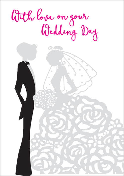 With Love - Wedding Silhouette Foil Textured StdWith Love - Wedding Silhouette Foil Textured Std