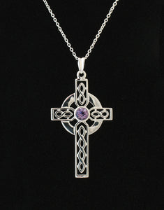 Celtic Cross And Amethyst NecklaceCeltic Cross And Amethyst Necklace