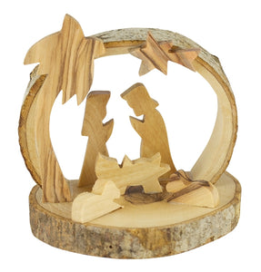 Olive Wood Small Nativity Crib (444)Olive Wood Small Nativity Crib (444)