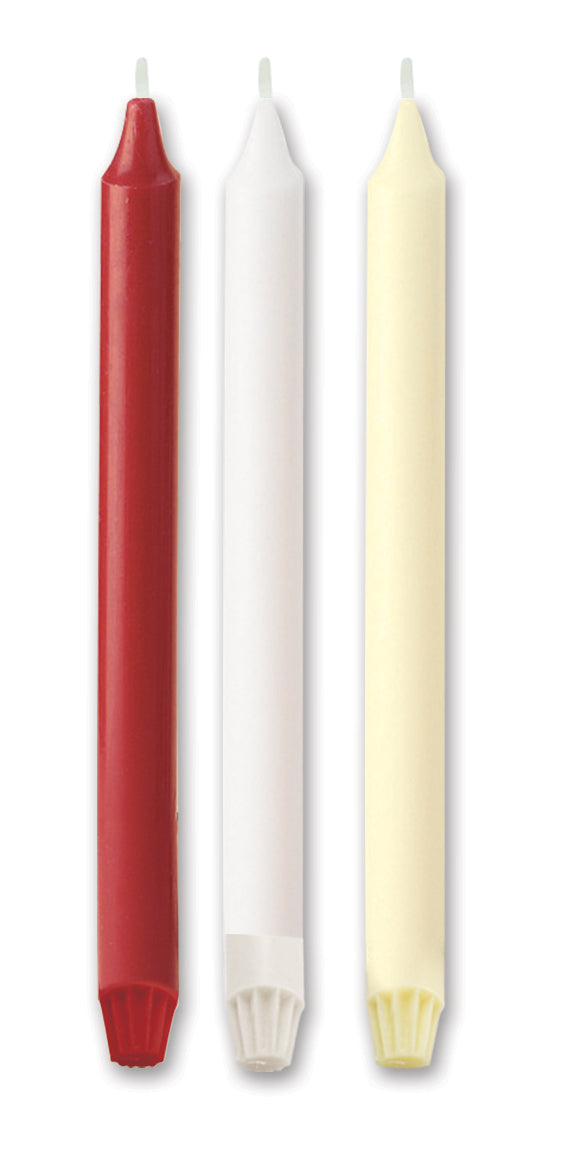Fluted Base Candles - Red  10" X 1"Fluted Base Candles - Red  10" X 1"