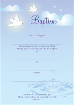 Certificate - Baptism (Adult)Certificate - Baptism (Adult)