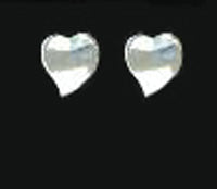 Silver Curved Heart Earrings (R7134)Silver Curved Heart Earrings (R7134)