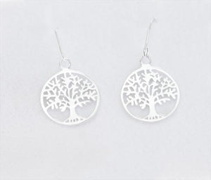 Tree Of Life Drop Earrings (Sterling Silver) - 15Mm Dia.Tree Of Life Drop Earrings (Sterling Silver) - 15Mm Dia.