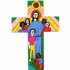 10cm Christ among the Children Wooden Cross [84/30]