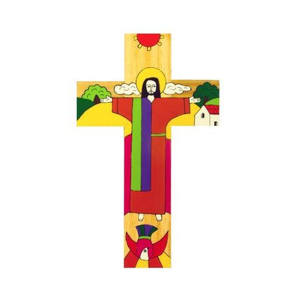 10cm Risen Christ Wooden Crucifix [76/30]