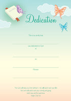 Dedication Certificate - Bible & Butterflies