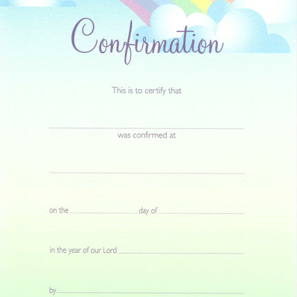Confirmation Certificate - Rainbow