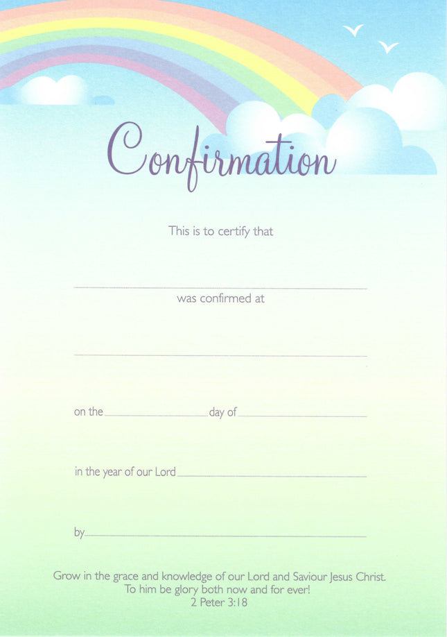 Confirmation Certificate - Rainbow