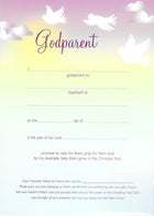 Godparent Certificate - Doves