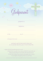 Godparent Certificate - Cross with Flowers