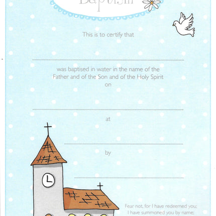 Baptism Certificate - Church & Dove - Adult