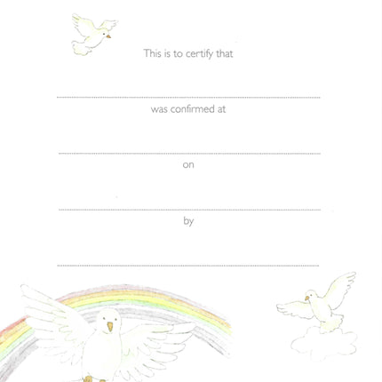 Confirmation Certificate - Dove & Rainbow