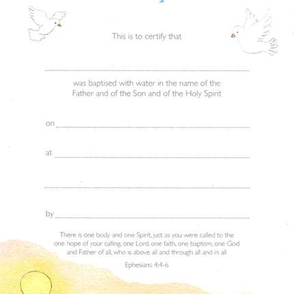 Baptism Certificate - On Your Baptism - Adult