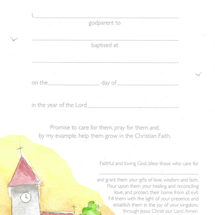 Godparent Certificate - Church Sunset