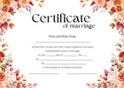 Marriage Certificate - Autumnal Roses