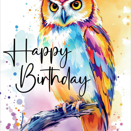 Happy Birthday (Owl) - Standard Card