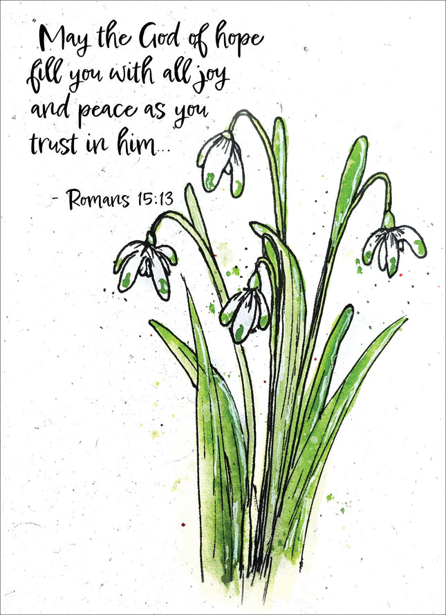 Floral Blessings (Snow Drop) - Standard Card