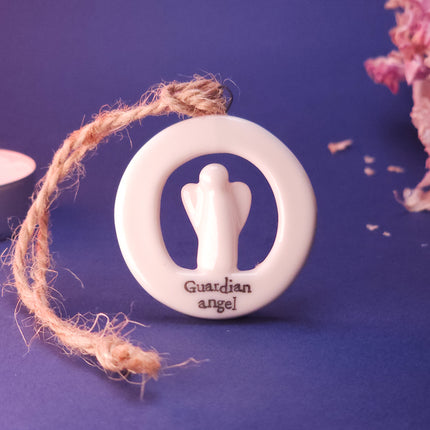 Cut-Out Porcelain Hanging Angel