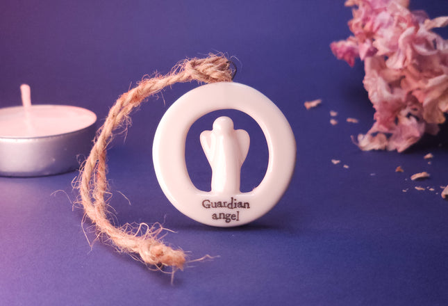 Cut-Out Porcelain Hanging Angel