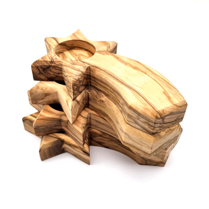 Olive Wood Advent Star Tealight Holders