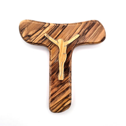 Olive Wood Cross with Crucifix