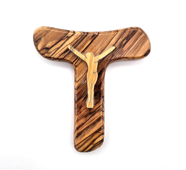 Olive Wood Cross with Crucifix