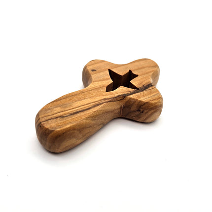 Olive Wood Holding Cross with Dove