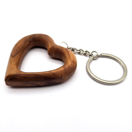 Olive Wood Heart Keyring