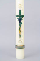 Wheat and Grapes Over Cross Wax Relief