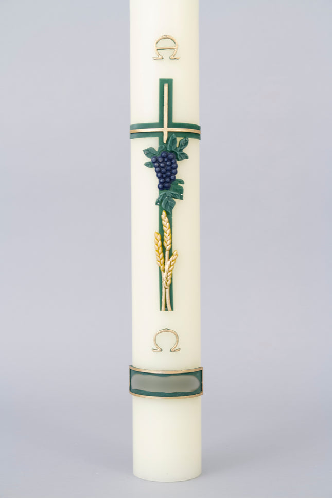 Wheat and Grapes Over Cross Wax Relief