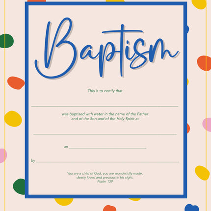 Baptism Certificate - Dots - Child