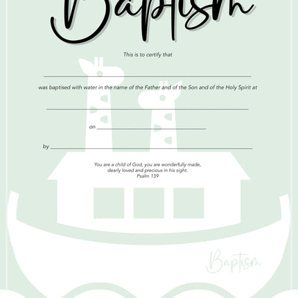 Baptism Certificate - Arc - Child