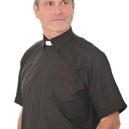 Men's Short Sleeve Collar Attached Shirt - 1in Slip In Collar