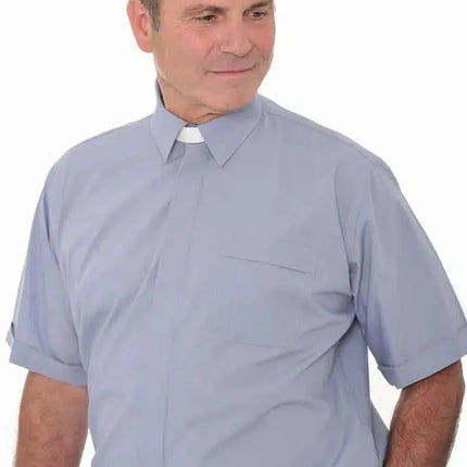 Men's Short Sleeve Collar Attached Shirt - 1in Slip In Collar