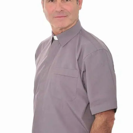 Men's Short Sleeve Collar Attached Shirt - 1in Slip In Collar