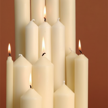 Altar Candles With Beeswax - 6" x 2" Pack of 6 (CC10A)