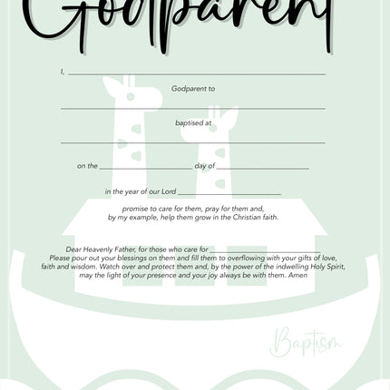 Godparent Certificate - Arc