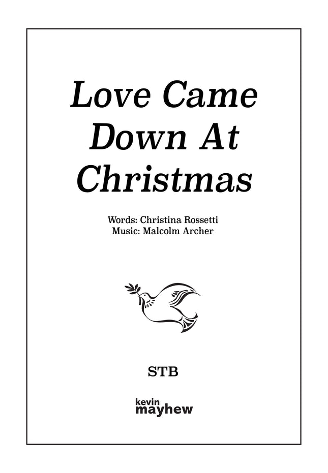 Love Came Down at Christmas - Octavo