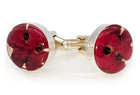 Remembrance Silver Poppy Round Cufflinks