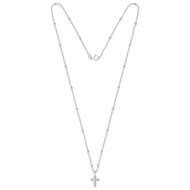 Cross Necklace with Beaded Chain (SN218B)