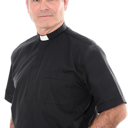 Men's 100% Cotton Clerical Shirt - Short Sleeve