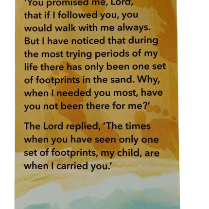 Prayer Card - Footprints - One Night I Dreamed...