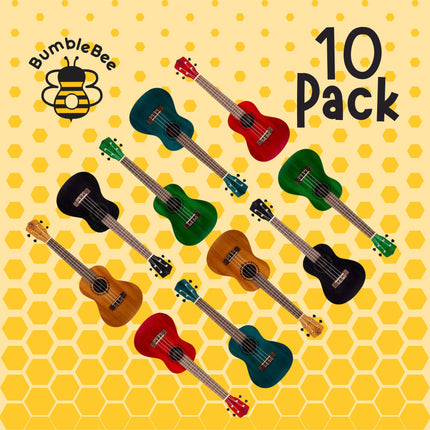 Bumblebee Wooden Concert Ukulele - 10 Pack