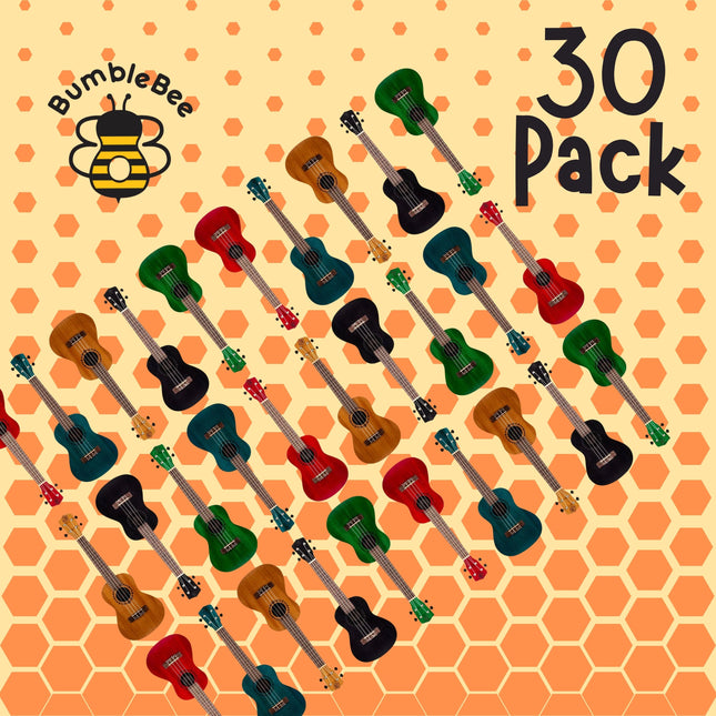 Bumblebee Wooden Concert Ukulele - 30 Pack