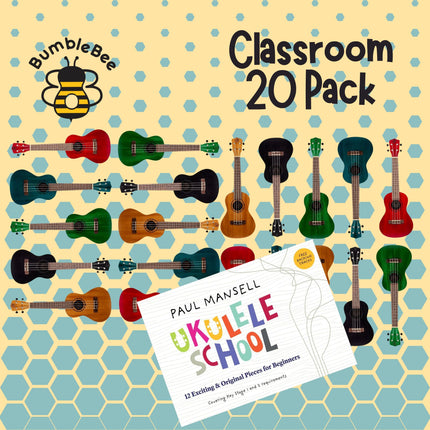 Bumblebee Wooden Concert Complete Classroom Ukulele 20 Pack