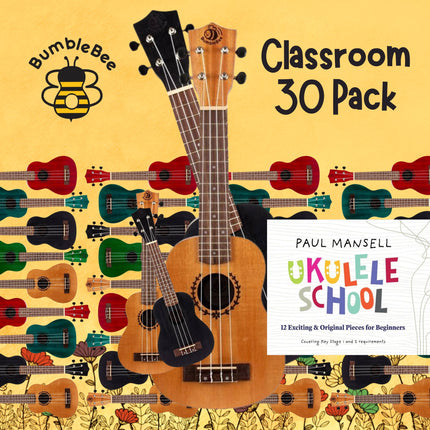 Bumblebee Wooden Soprano Complete Classroom Ukulele 30 Pack