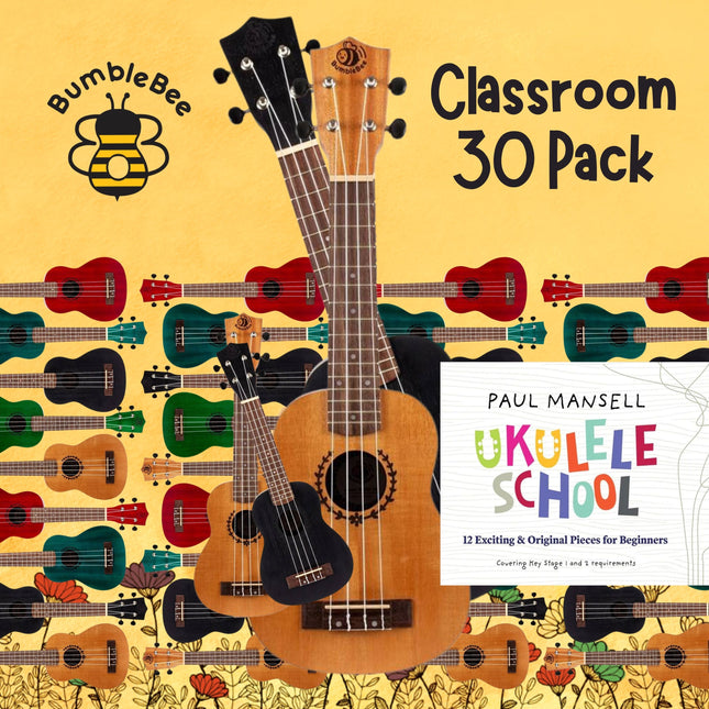 Bumblebee Wooden Soprano Complete Classroom Ukulele 30 Pack