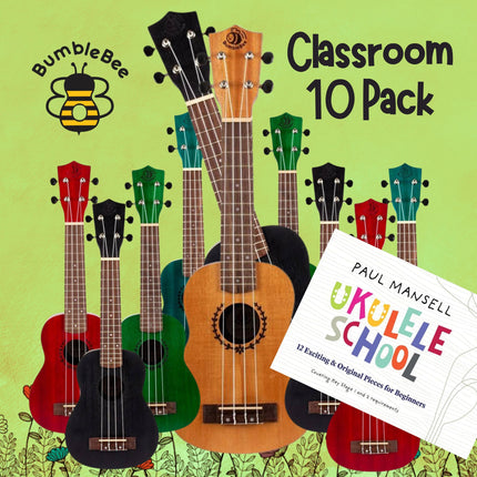 Bumblebee Wooden Soprano Complete Classroom Ukulele 10 Pack